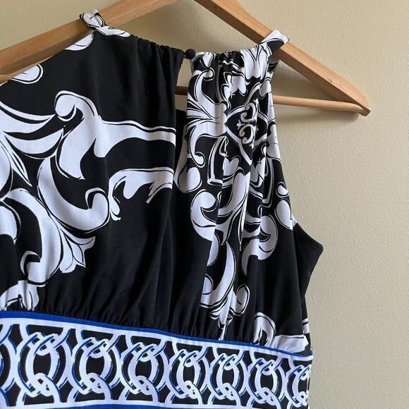 WHITE HOUSE BLACK MARKET HALTER MIDI DRESS WOMENS SIZE S CHAIN‎ FLORAL PR… - Picture 7 of 7